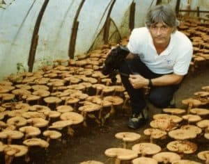 Jeff Chilton at a Reishi farm in China Jeff Chilton at a Reishi farm in China