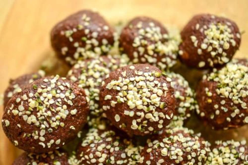 cacao hemp energy ball recipe with chaga mushroom