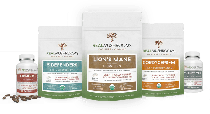 real mushrooms organic mushroom extract powders and capsules