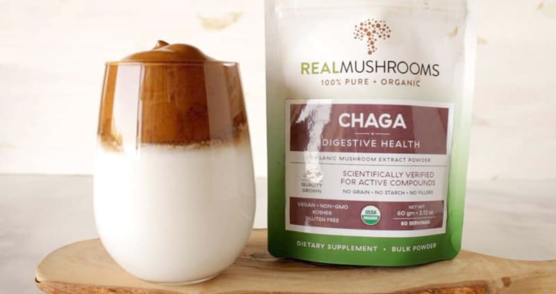 Dalgona Mushroom Coffee with Chaga powder